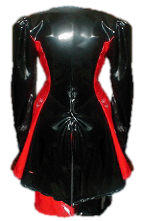 [Black and Red Vinyl Jacket and Dress]
