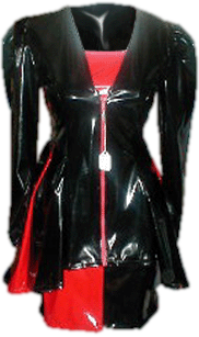 [Black and Red Vinyl Jacket and Dress]